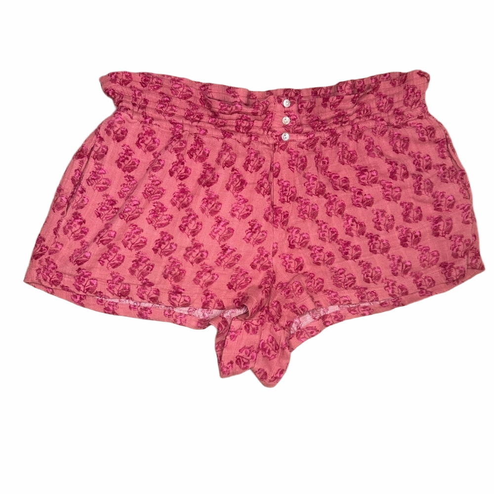 Zara Pink Chiffon Floral Print Shorts Size Large